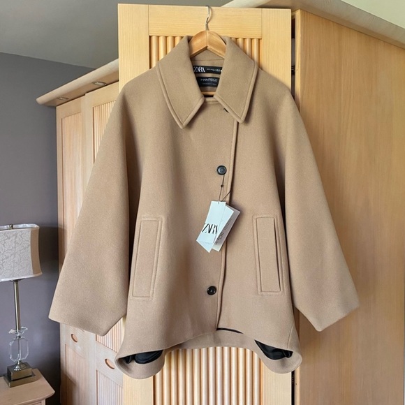 Zara ZW Collection Wool Blend Short Coat - Picture 16 of 17